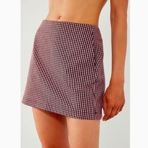 UO pink gingham skirt